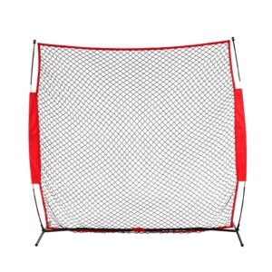 barricade backstop net, 7x7 ft ball sports barrier netting, portable practice equipment with carry bag, protection screen for baseball softball lacrosse soccer hockey training, for backyard