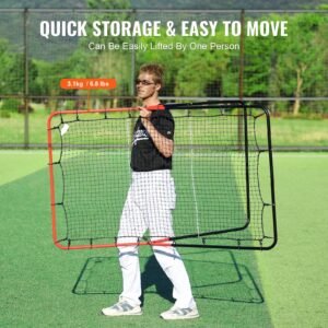 baseball and softball rebounder net, 3 x 4.5 ft pitchback baseball pitching nest, 3 way baseball, softball pitchback net, fielding trainer, bounce back net for fielding/throwing practice
