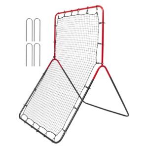 baseball and softball rebounder net, 3 x 4.5 ft pitchback baseball pitching nest, 3 way baseball, softball pitchback net, fielding trainer, bounce back net for fielding/throwing practice