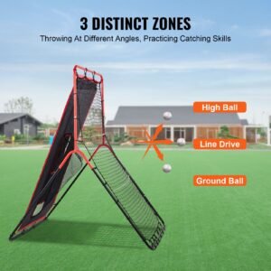 baseball and softball rebounder net, 3.5 x 4.5 ft 2 in 1 switch hitter pitch trainer, pitchback baseball pitching return trainer nest, bounce back net for fielding/throwing practice