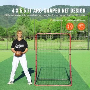 baseball and softball rebounder net, 4 x 5.5 ft pitchback baseball pitching nest, pitch return trainer rebound net with pitching target, all angle fielding rebound net for grounders pop flies