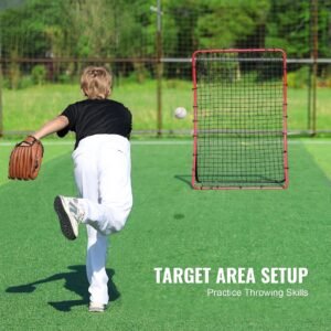 baseball and softball rebounder net, 4 x 5.5 ft pitchback baseball pitching nest, pitch return trainer rebound net with pitching target, all angle fielding rebound net for grounders pop flies