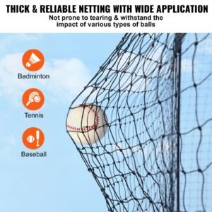 baseball batting netting, professional softball baseball batting hitting training net, practice portable pitching cage net with door & carry bag, heavy duty enclosed pe netting, 35ft (net only)