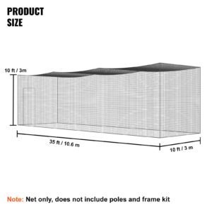 baseball batting netting, professional softball baseball batting hitting training net, practice portable pitching cage net with door & carry bag, heavy duty enclosed pe netting, 35ft (net only)