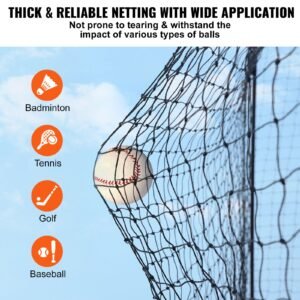 baseball batting netting, professional softball baseball batting hitting training net, practice portable pitching cage net with door & carry bag, heavy duty enclosed pe netting, 70ft (net only)