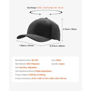 baseball cap, plain baseball hat with breathable fabric, adjustable size, lightweight summer thin sports caps ideal for running, workouts, or outdoor activities, 1 pc, black