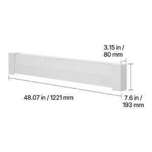 baseboard heater covers, basic series 4 ft standard electric heating unit front cover for home improvement, heavy duty steel, easy installation for bedroom replacing old cover, white