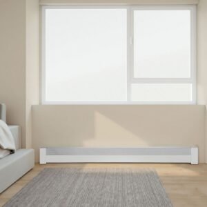 baseboard heater covers, basic series 6 ft standard electric heating unit front cover for home improvement, heavy duty steel, easy installation for bedroom replacing old cover, white