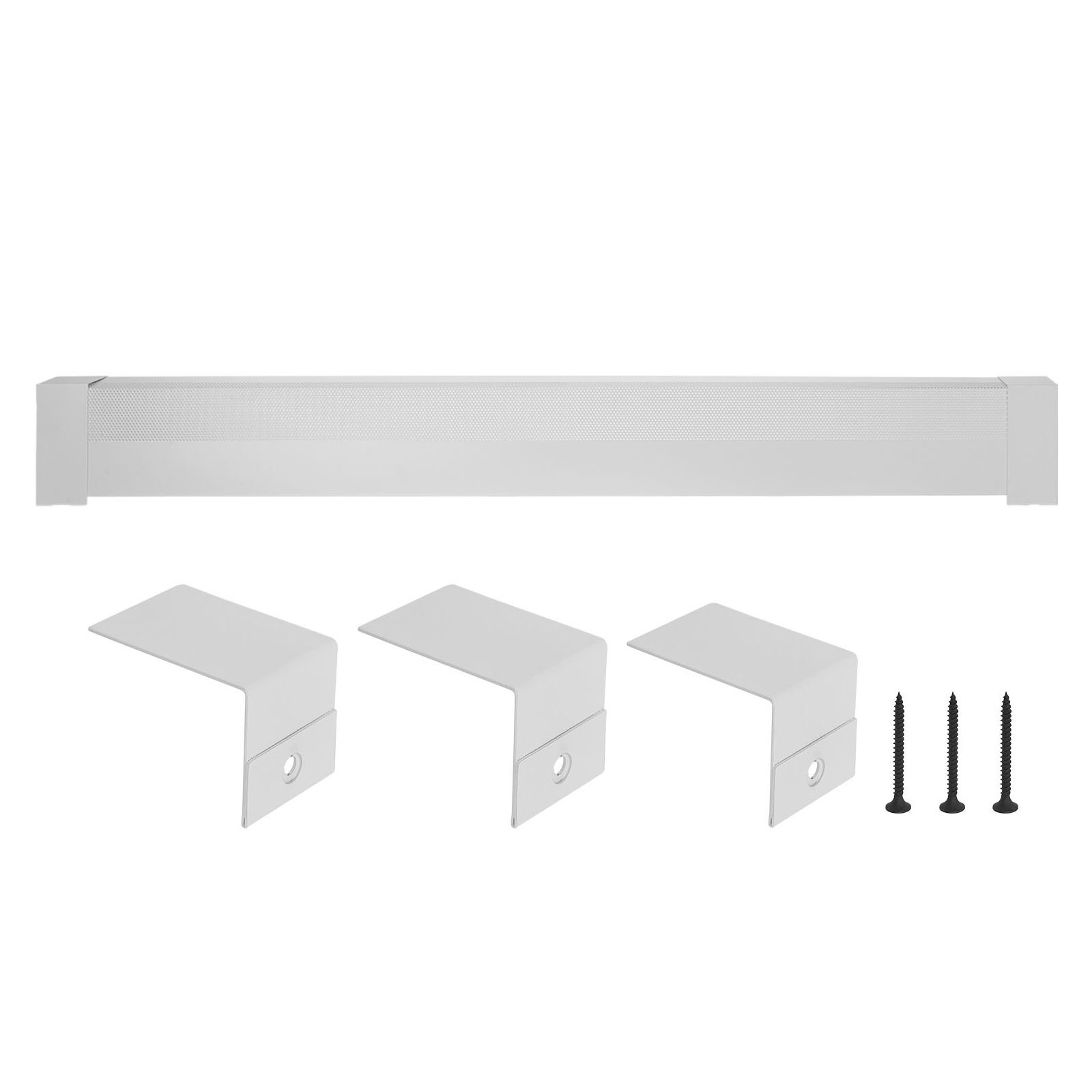baseboard heater covers, basic series 6 ft standard electric heating unit front cover for home improvement, heavy duty steel, easy installation for bedroom replacing old cover, white