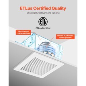 bathroom exhaust fan, 50 80 110 cfm bathroom vent, low noise, premium motor ceiling fan, standard 4 inch duct interface for laundry room, storage room, home ventilation, white