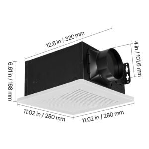 bathroom exhaust fan, 80 cfm bathroom vent, low noise, premium motor ceiling fan, standard 4 inch duct interface for laundry room, storage room, home ventilation, white