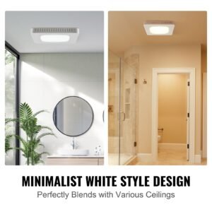 bathroom exhaust fan, 80 cfm high efficiency ventilation, 1.5sones low noise operation all copper motor, energy saving bathroom ceiling fan, no need for attic access, for various ceilings