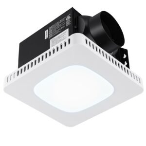 Bathroom Exhaust Fan, 80 CFM High-Efficiency Ventilation, 1.5sones Low Noise Operation All-Copper Motor, Energy-Saving Bathroom Ceiling Fan, No Need For Attic Access, For Various Ceilings