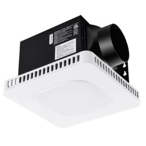 bathroom exhaust fan, 80 cfm high efficiency ventilation, 1.5sones low noise operation all copper motor, energy saving bathroom ceiling fan, no need for attic access, for various ceilings