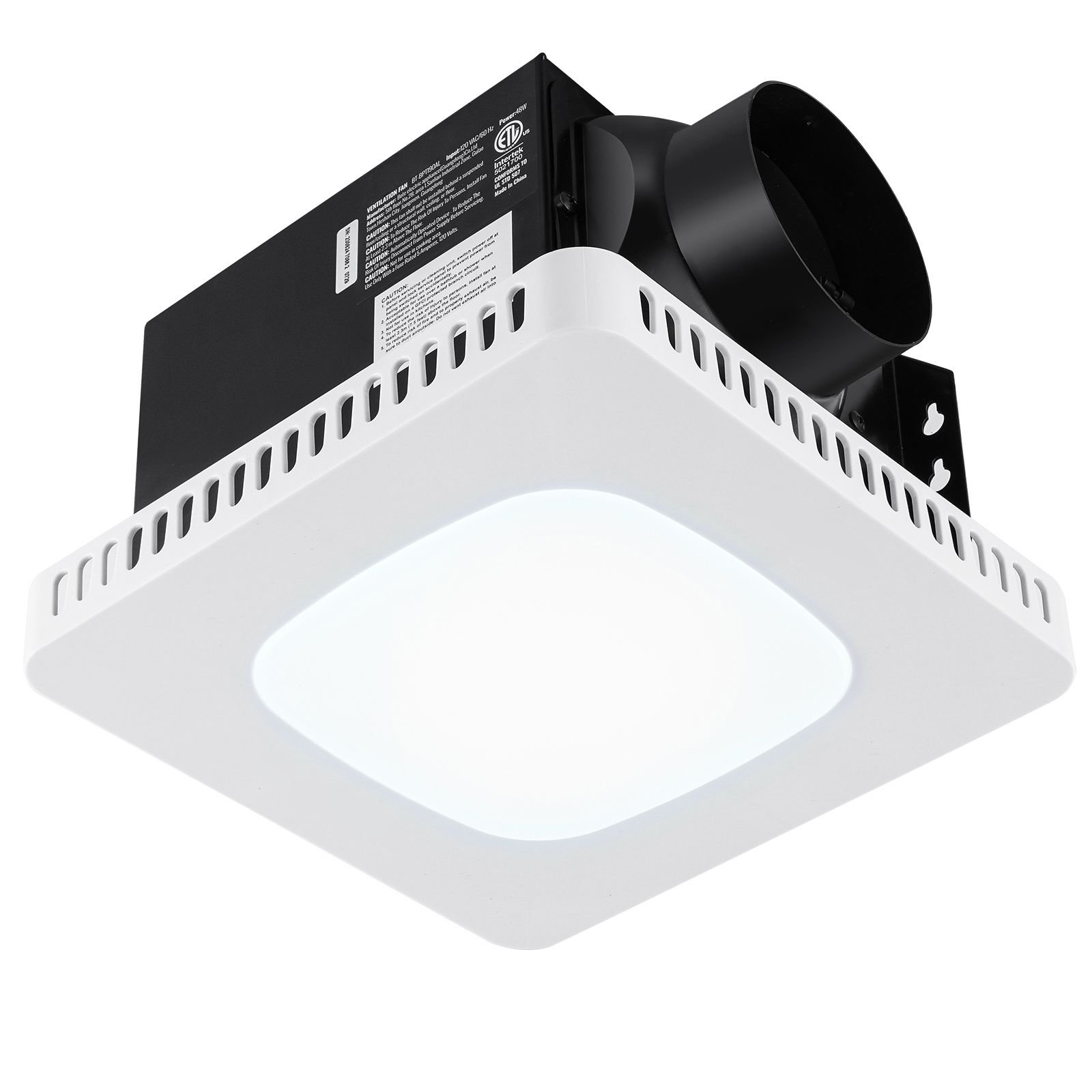 bathroom exhaust fan, 80 cfm high efficiency ventilation, 1.5sones low noise operation all copper motor, energy saving bathroom ceiling fan, no need for attic access, for various ceilings