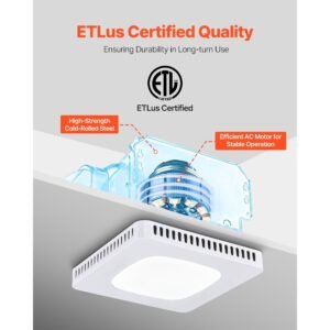 bathroom exhaust fan with led light, 110 cfm bathroom vent three gear color temp, 1.5 sones low noise, premium ac motor ceiling fan for laundry room, storage room, home ventilation, white