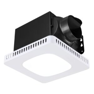 Bathroom Exhaust Fan with LED Light, 80 CFM Bathroom Vent Three Gear Color Temp, 1.5 Sones Low-Noise, Premium AC Motor Ceiling Fan for Laundry Room, Storage Room, Home Ventilation, White