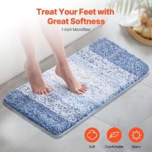 bathroom rug 30"x20" absorbent soft bath mat machine washable quick dry non slip