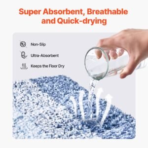 bathroom rug 30"x20" absorbent soft bath mat machine washable quick dry non slip