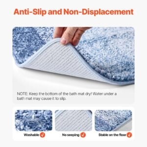 bathroom rug 30"x20" absorbent soft bath mat machine washable quick dry non slip