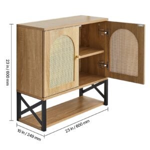bathroom wall cabinet, with 2 doors and adjustable shelf, over the toilet storage medicine cabinet wall mounted, hanging organizer with shelves & open partition for laundry room kitchen restroom