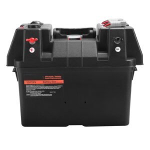 battery box, group 24/31 trolling motor battery box, 12v/24v marine batteries case with pp shell and dual straps, smart batteries case, suitable for trolling motor, marine,rv & solar panel