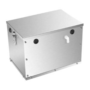 battery box, group 24/31 trolling motor battery box, marine batteries case with rubber grommet cable holes, aluminum alloy shell storage case, easy installation, for off road racers, trucks