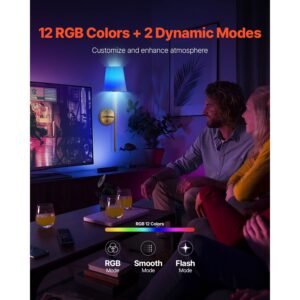 battery operated wall sconce set of 2, 4000mah rechargeable wireless wall lights with remote control, 30 lighting modes, 12 rgb colors & timer, dimmable wall lamp for living room bedroom hallway