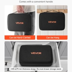 battery organizer storage box, battery case bag with tester bt 168, waterproof batteries organizer storage case with zipper, holds 167 batteries aa aaa c d 9v button, black (box only)
