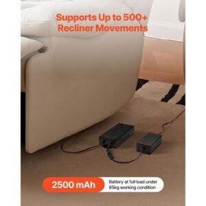 battery pack for reclining furniture, 2500 mah rechargeable recliner battery pack, with universal 2 pin connection and led display screen, for electric recliner, sofa, couch, and lift chair
