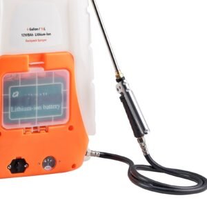 battery powered backpack sprayer, 0 90 psi adjustable pressure, 4 gallon tank, back pack sprayer with 8 nozzles and 2 wands, 12v 8ah battery, wide mouth lid for weeding, spraying, cleaning