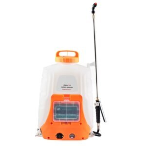 battery powered backpack sprayer, 0 90 psi adjustable pressure, 4 gallon tank, back pack sprayer with 8 nozzles and 2 wands, 12v 8ah battery, wide mouth lid for weeding, spraying, cleaning