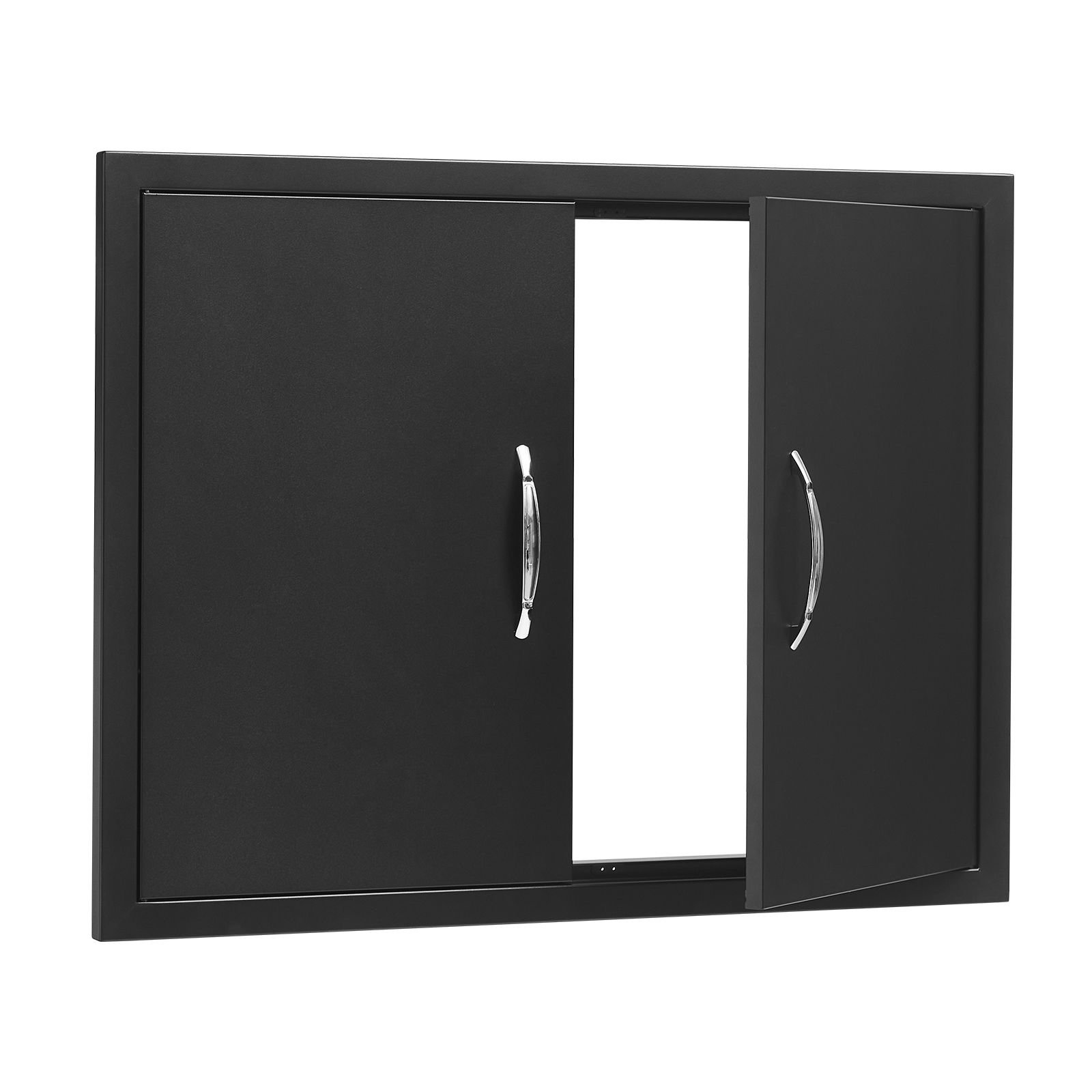 bbq access door, 31w x 24h inch double outdoor kitchen door, cold plate flush mount door, wall vertical door with handles, for outside cabinet(stainless steel + oil sprayed product)