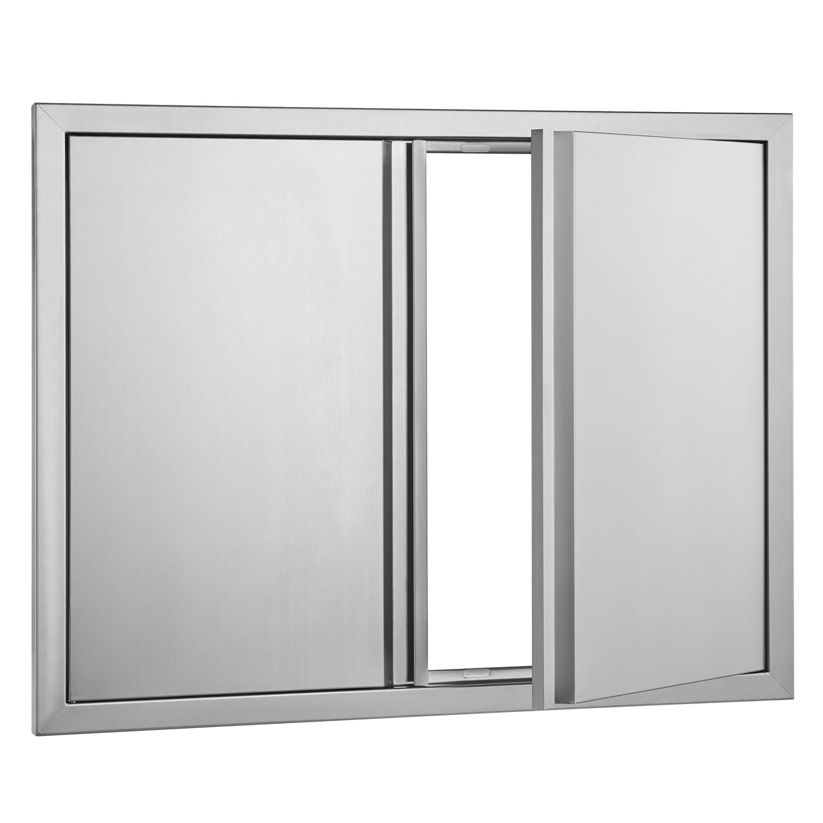 bbq access door, 31w x 24h inch double outdoor kitchen door, stainless steel flush mount door, wall vertical door with recessed handles , for bbq island, grilling station, outside cabinet