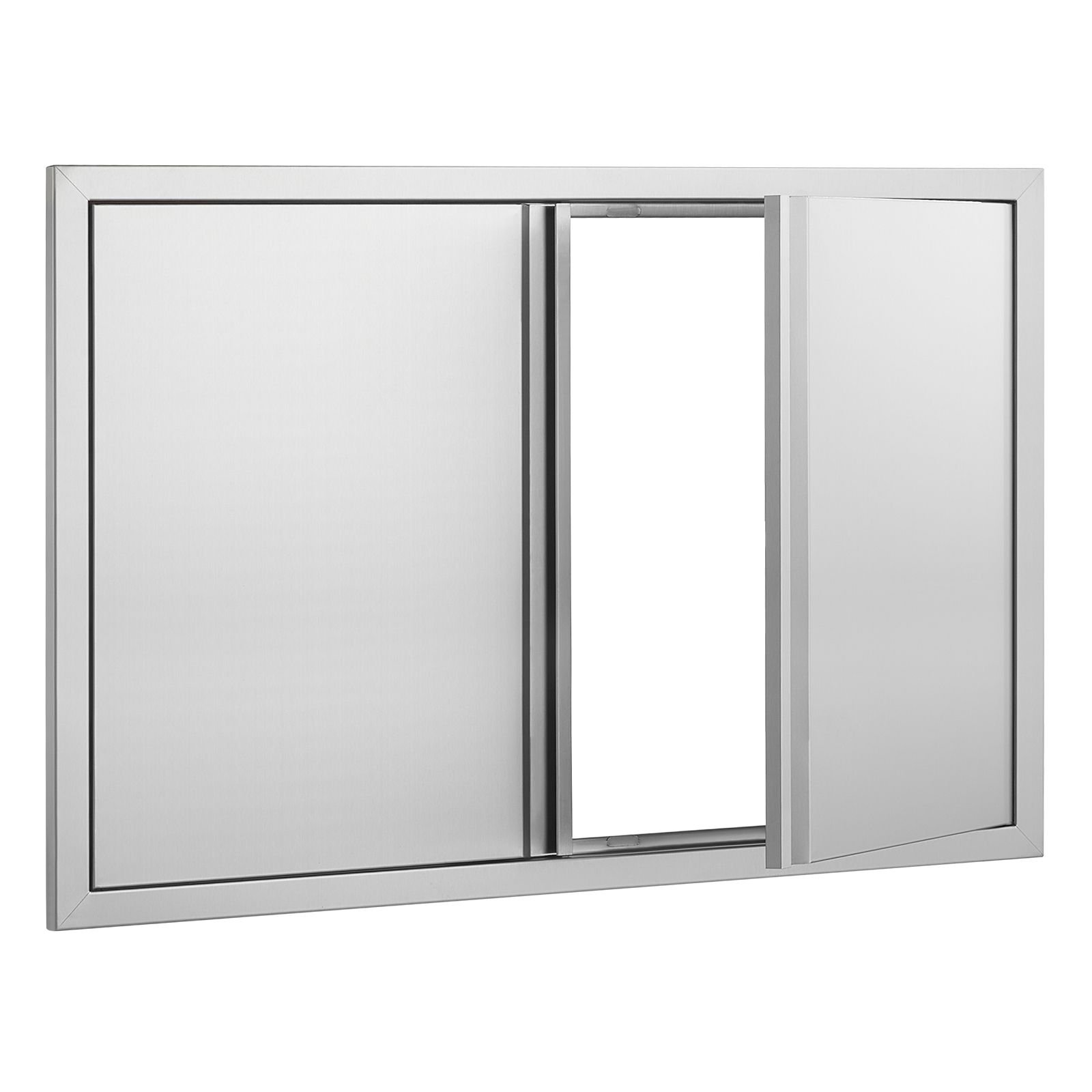 bbq access door, 36w x 24h inch double outdoor kitchen door, stainless steel flush mount door, wall vertical door with recessed handles , for bbq island, grilling station, outside cabinet