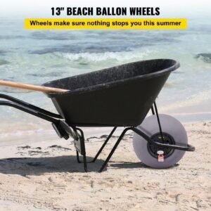 beach balloon wheels, 13" replacement sand tires, tpu cart tires for kayak dolly, canoe cart and buggy with free air pump, 2 pack