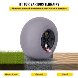 beach balloon wheels, 13" replacement sand tires, tpu cart tires for kayak dolly, canoe cart and buggy with free air pump, 2 pack