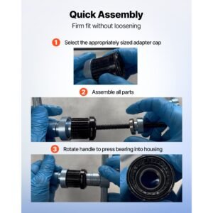 bearing press kit, 25 pcs, bearing race and seal driver set with bushings & wrenches, bushing driver tool set, heavy duty aluminum alloy seal removal installation tool kit with storage case