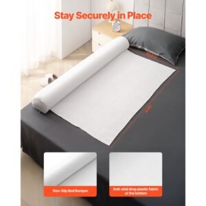 bed bumper for toddlers, 52 inch inflatable bed guard rail with safety flap, 2 pack toddler bedrail bumpers with non slip bottom & machine washable cover for twin, full, queen and king beds
