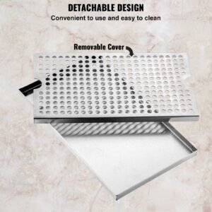 beer drip tray, 304 stainless steel kegerator drip trays with 4 non slip rubber pads and detachable cover, heat / cold resistant beer tower drip pan for bar restaurant coffee shop home
