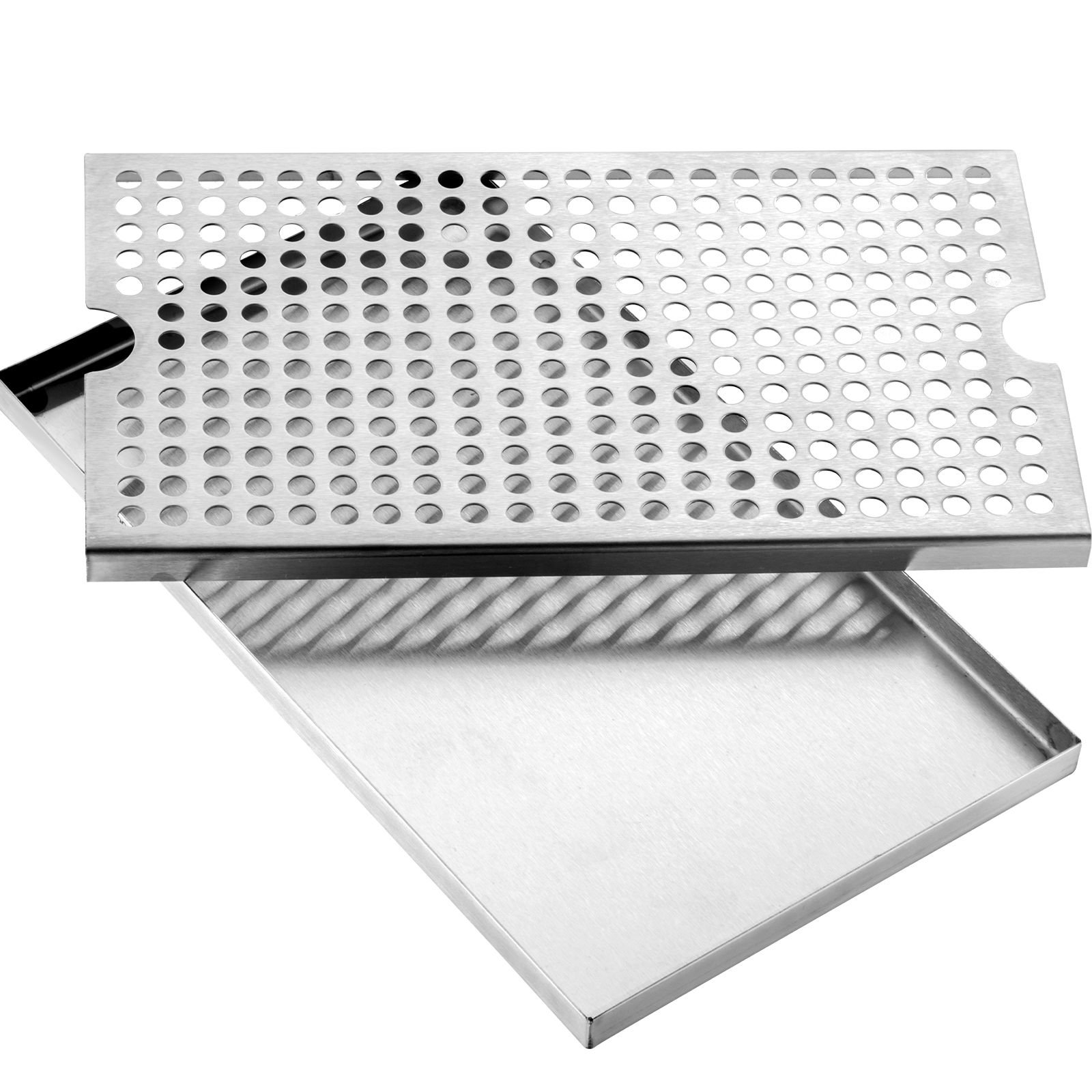 beer drip tray, 304 stainless steel kegerator drip trays with 4 non slip rubber pads and detachable cover, heat / cold resistant beer tower drip pan for bar restaurant coffee shop home