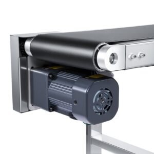 Belt Conveyor, 59 x 7.8 inch Conveyor Table, Heavy Duty Stainless Steel Motorized Belt Conveyor for Inkjet Coding Applications Powered PVC Belt Anti-Static Adjustable Speed (Double Guardrail)