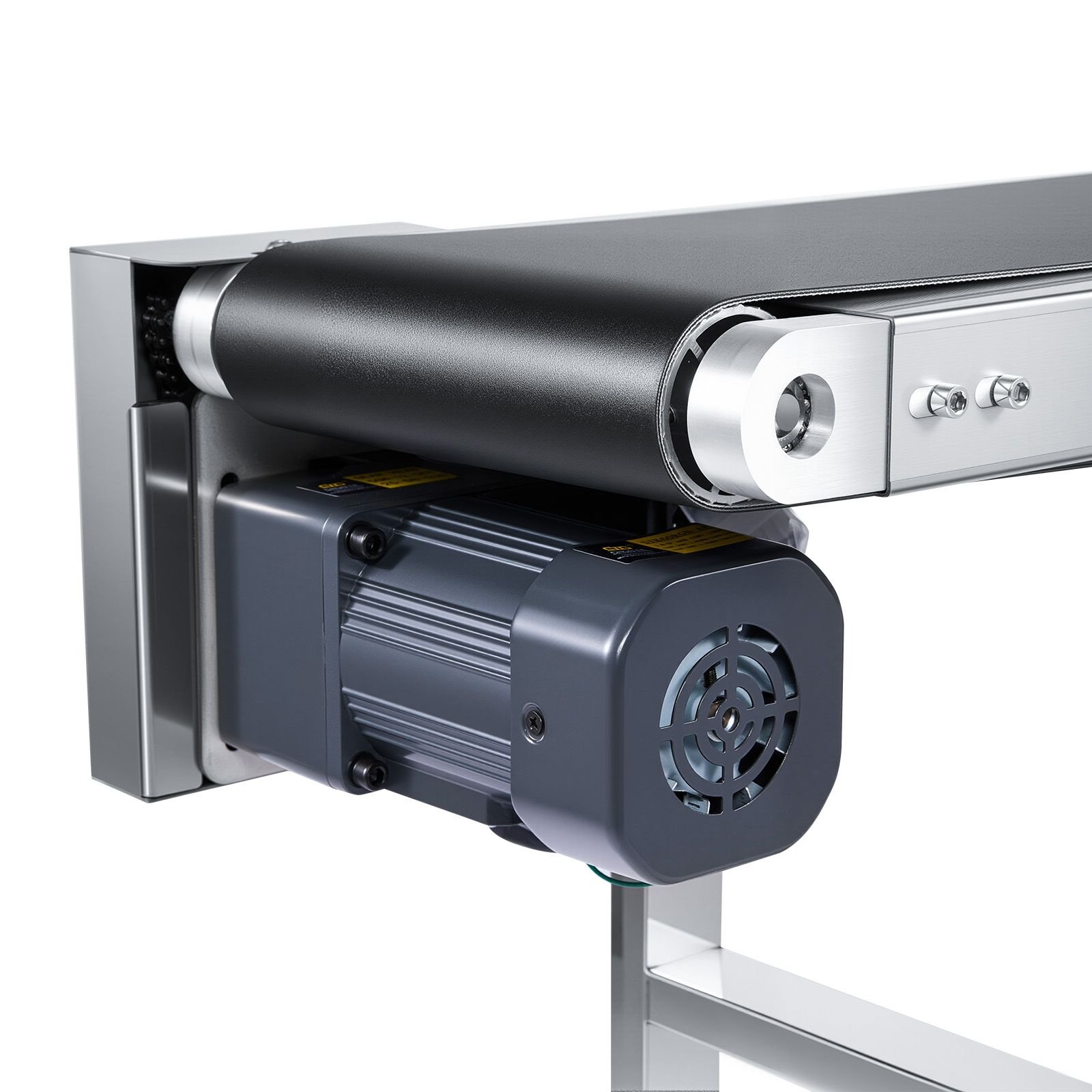 belt conveyor, 59 x 7.8 inch conveyor table, heavy duty stainless steel motorized belt conveyor for inkjet coding applications powered pvc belt anti static adjustable speed (double guardrail)