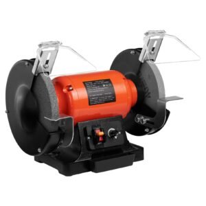 bench grinder, 8 inch variable speed bench grinder, 2000 3450rpm table grinders with 550w 5.0a induction motor, 36/60 grit grinding wheel & adjustable eye shield for sharpening grinding