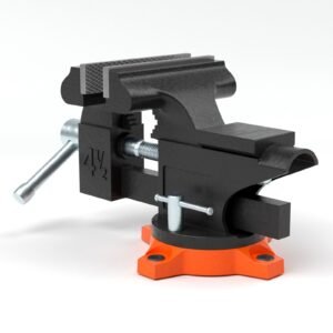 bench vise, 4.5 inch jaw width 3.3 inch jaw opening , 240 degree swivel locking base multipurpose vise with anvil, heavy duty cast iron workbench vise with bolts & nuts, for drilling, pipe cutti