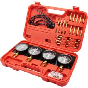 Bestauto Fuel Vacuum Carburetor Synchronize Tool Kit Fuel Vacuum Carburetor Synchronizer carb sync Gauge Set with Rubber Hose