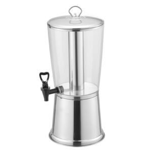 Beverage Dispenser, 2.1 Gallon Drink Dispenser for Parties, Stainless Steel + Plastic Juice Dispensers with Spigot Ice Chamber, Iced Tea Lemonade Juice Water Dispensers, for Restaurants, Hotels