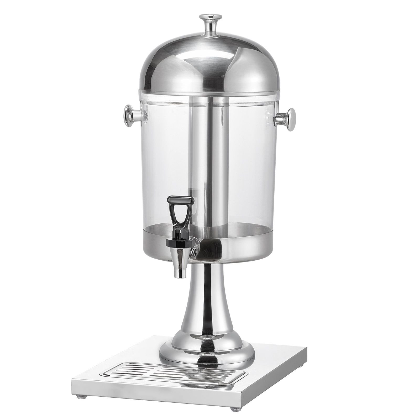 beverage dispenser, 2.1 gallon drink dispenser for parties, stainless steel + plastic juice dispensers with spigot ice chamber tray, iced tea lemonade juice dispensers, for restaurants, hotels