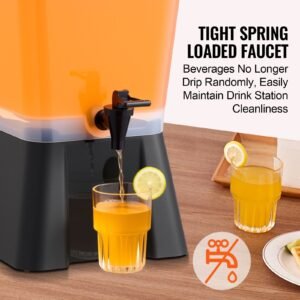 beverage dispenser, 5 gallon drink dispenser for parties, plastic juice dispensers with no drip spigot, iced tea lemonade juice water dispensers, for restaurants, hotels, parties