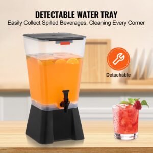 beverage dispenser, 5 gallon drink dispenser for parties, plastic juice dispensers with no drip spigot, iced tea lemonade juice water dispensers, for restaurants, hotels, parties